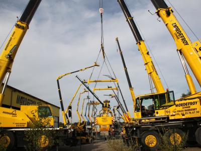 Levage et grutage en Alsace, camion à bras de levage, location camion grue  32 metres alsace